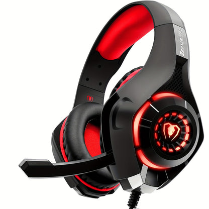Gaming Headset for PS4 PS5 Xbox One Switch PC with Noise Canceling Mic, Deep Bass Stereo Sound