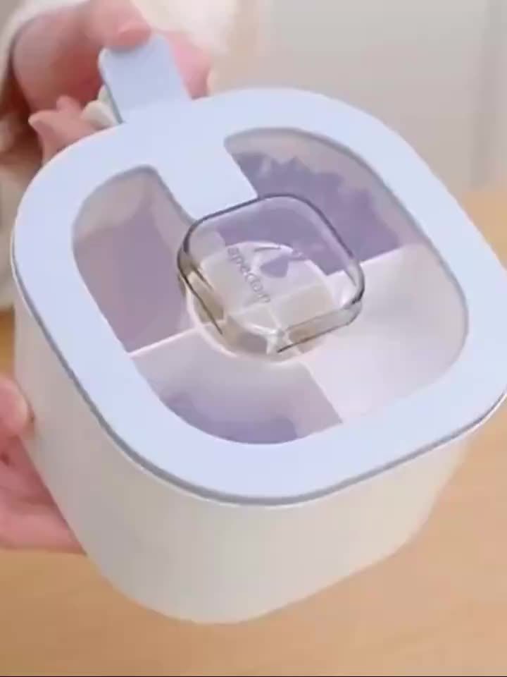 Four Compartments All-in-one Seasoning Box Kitchen Salt Seasoning Box Condiment Box Set Home With Spoon Spice Bottle Jar For Restaurant Eid Al-Adha Mubarak