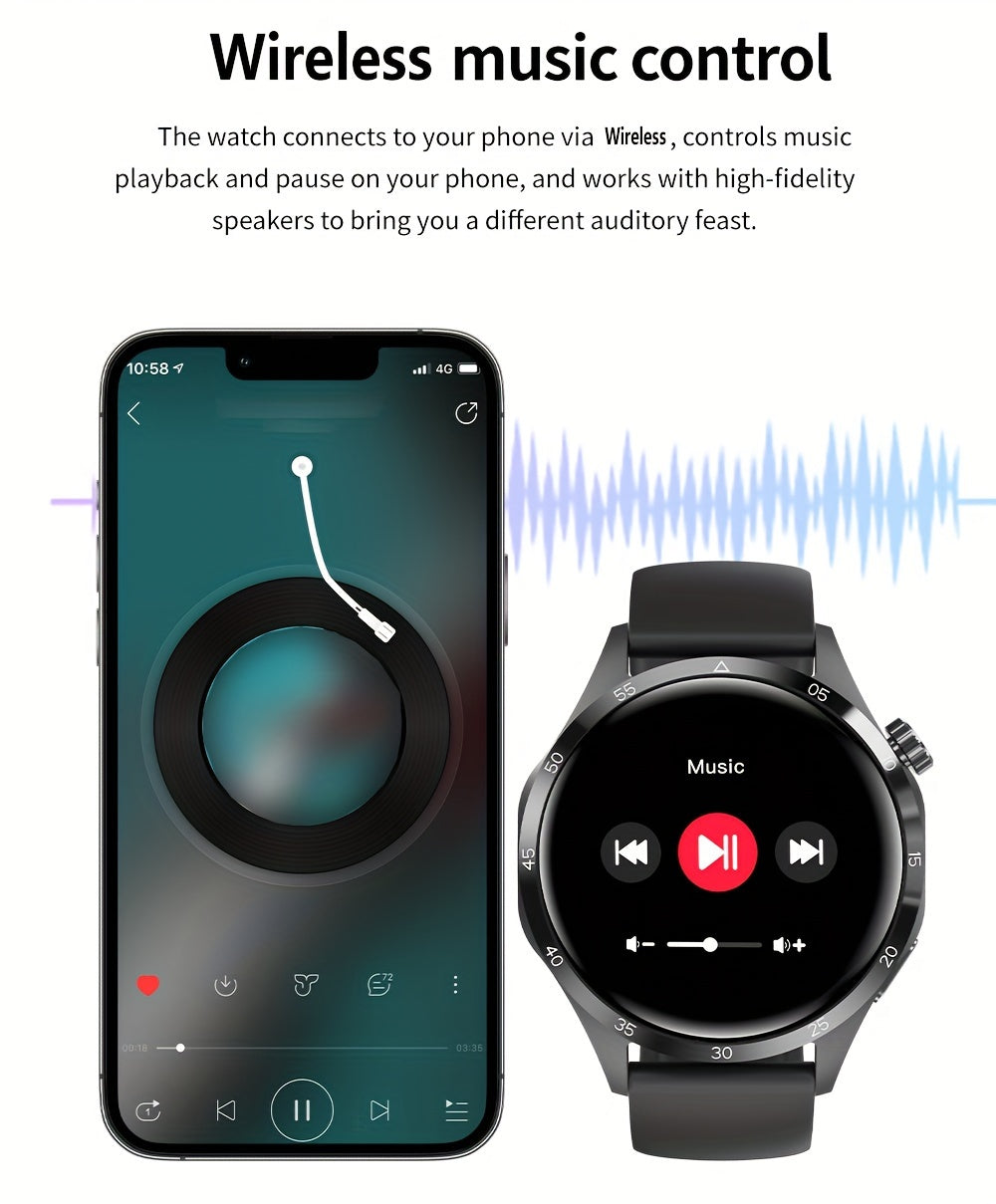 2025 New NFC Smart Watch For Men GPS Motion Trajectory 360*360 HD Screen AI Voice Wireless Call Smartwatch Sports Watch For Men Father'S Day Gift