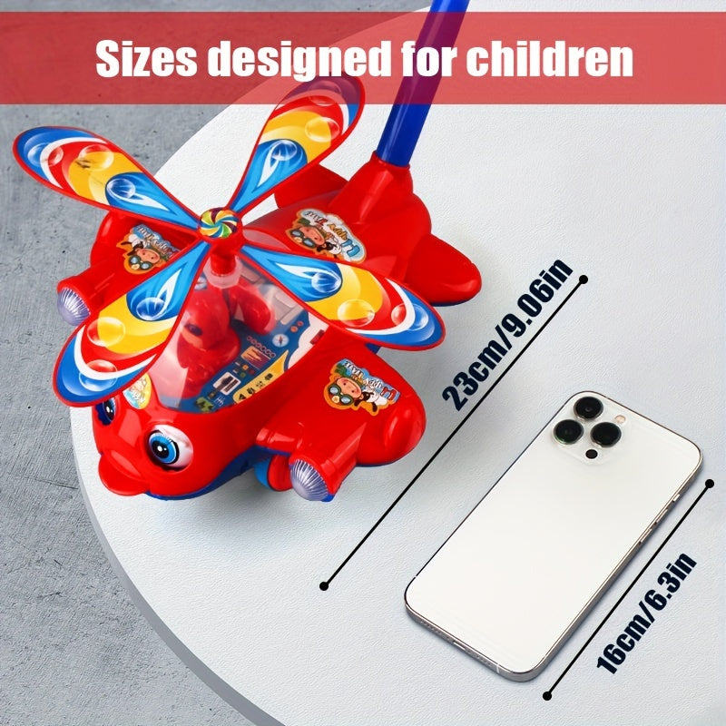 TUSEANG Carts Toys, Walking Training Carts, Aircraft Carts, With Blinking Eyes, Bell Sound, Tongue Hanging Out Available