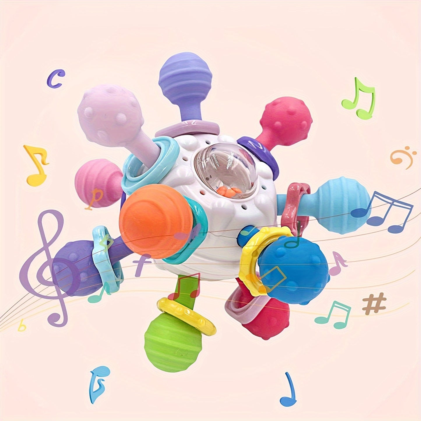 Baby Montessori Toy Baby Teething Teether Toys 6 To 12 Months: Teether Toys For Baby 6-12 Months | Baby Toys 0 To 6 Months Baby Teething Ball Toy 0-3 Month Rattle Infant Toys For 0-3-6-12 Months Baby