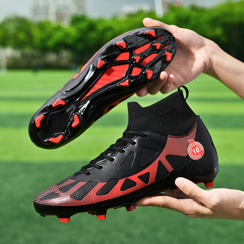 Professional Soccer Cleats, Football Shoes With Long Nail, Non-slip Breathable High Top Fashion Athletic Sneakers