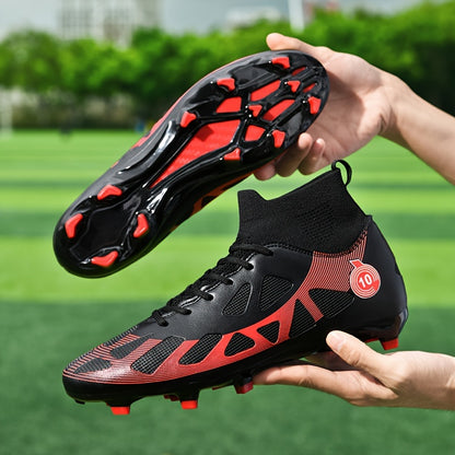 Professional Soccer Cleats, Football Shoes With Long Nail, Non-slip Breathable High Top Fashion Athletic Sneakers