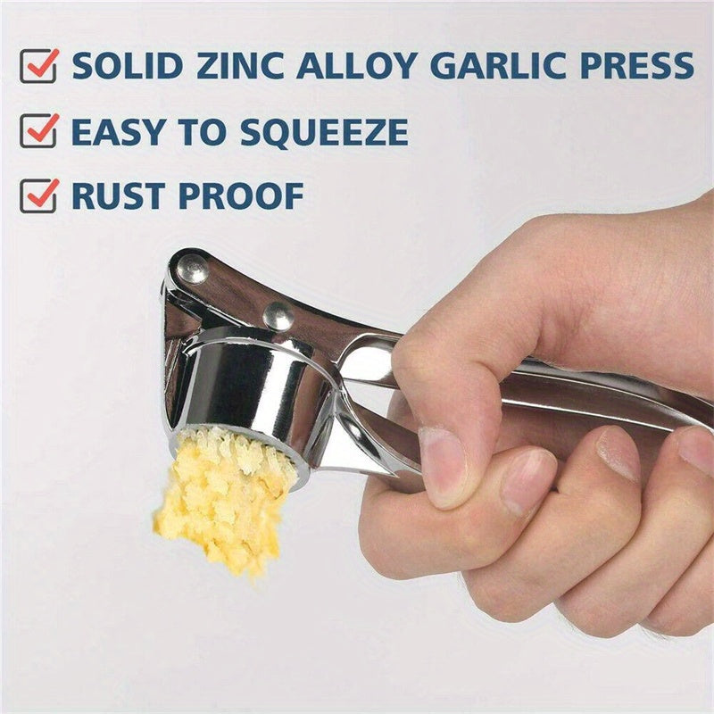 1 Piece Stainless Steel Garlic Press Manually Crusher Handheld Ginger Kitchen Tools