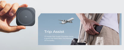 LISEN Third Generation Magnetic Wireless Charger Base, Mini Charging Station, Travel Charging Pad, Portable, Suitable for Multiple Devices, Mobile Phones/ Earphones/ Smart watches, Ffast charging, Long-lasting Life