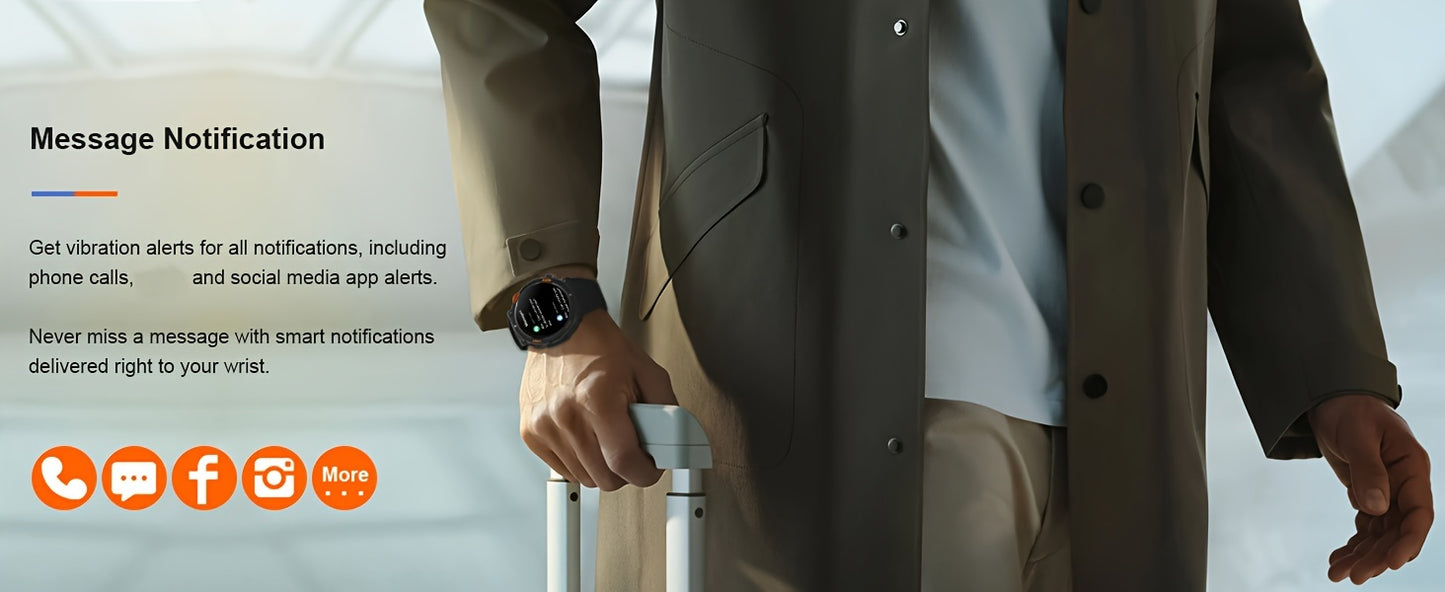 QTLLBT Smart Watch, Wireless Phone Answering, Outdoor Sports Watch, LED Light, High Quality, Compass Fitness Tracker, Pedometer, MMS Display, Suitable for Android, iPhone, Mobile Phone, Smart Watch for Men And Women, Gift