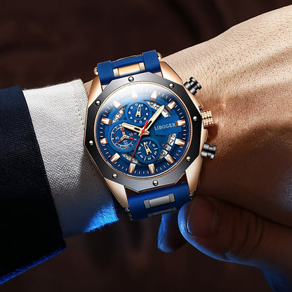 Stylish Business Men's Quartz Sports Watch - Auto Date Big Dial Wristwatch with Precise Timekeeping and Water Resistant Function - Perfect for Formal and Casual Occasions