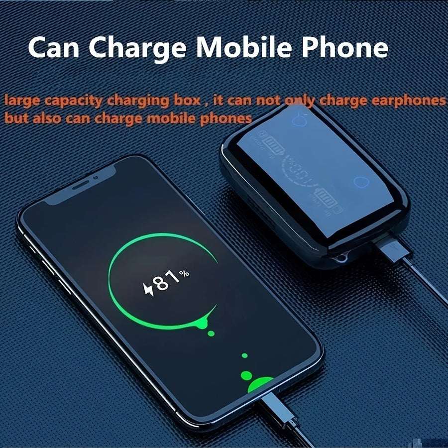 Konroy Wireless Earbuds, HiFi Digital LED Display Stereo Gaming Earbuds Wireless Headphones, TWS Wireless Earphones In-Ear Ear Buds, For Gaming, Workout, Sports, Work, Running, Gym