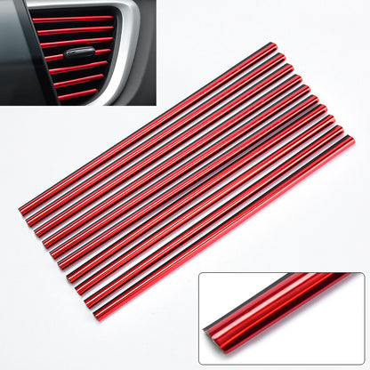 10pcs 20cm Car Air Conditioner Decoration Strip For Vent Outlet, U Shape Moulding Trim Strips, Styling Car Door Edge Corner Protector