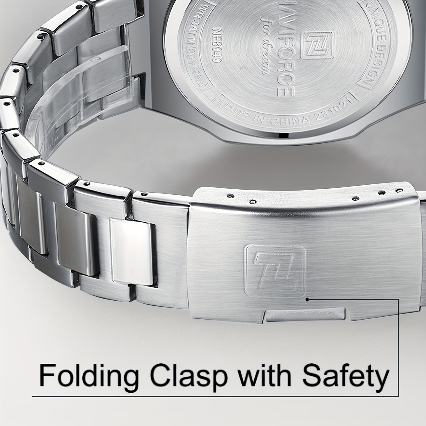 NAVIFORCE Men'S Luxury Business Watch, Multi-function Chronograph Waterproof Men Watches, 24/12 Hour date Display Man Wristwatch, Men Gift