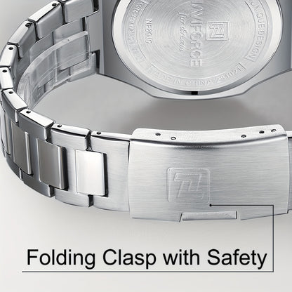 NAVIFORCE Men'S Luxury Business Watch, Multi-function Chronograph Waterproof Men Watches, 24/12 Hour date Display Man Wristwatch, Men Gift