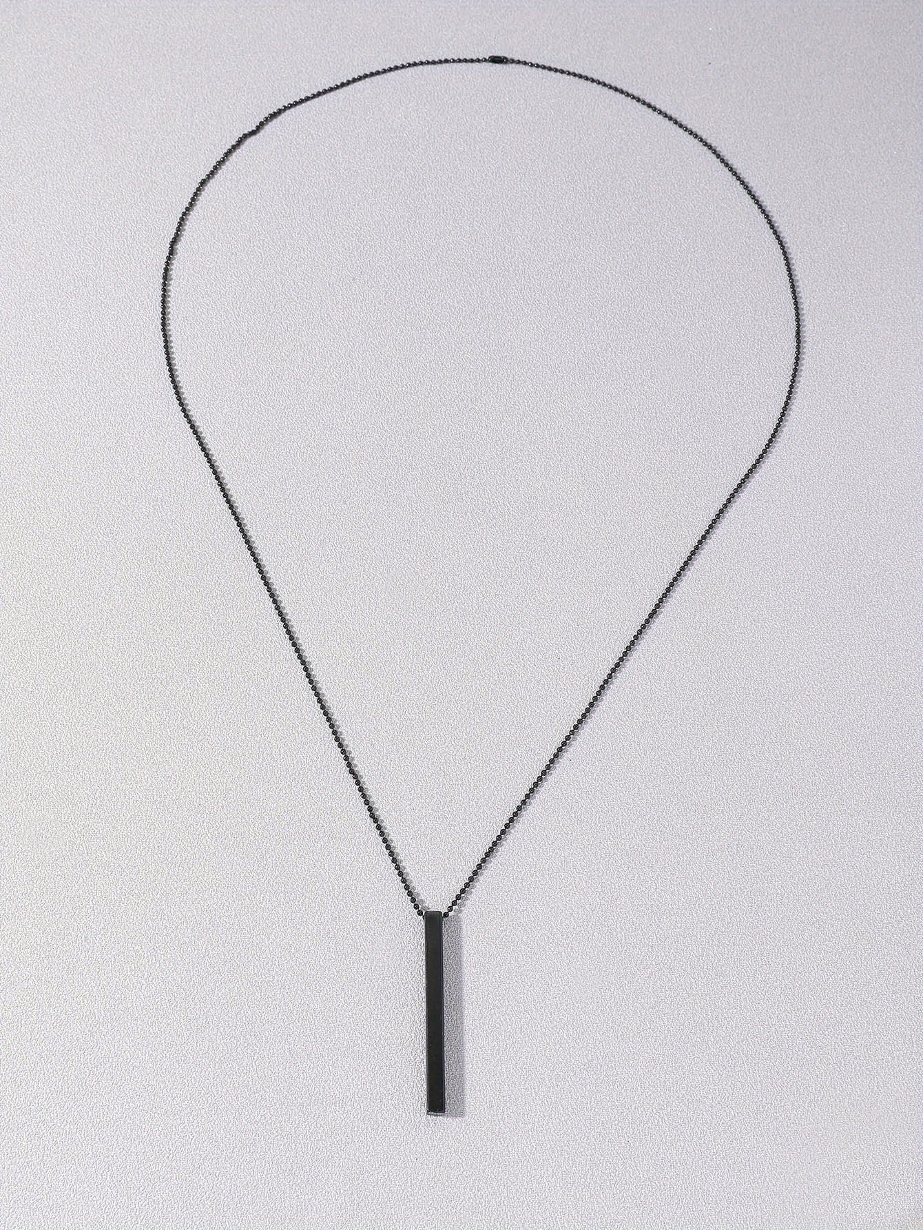 Men's Rectangle Metal Pendant Necklace, Cuban Chain Necklace For Men Jewelry Gift