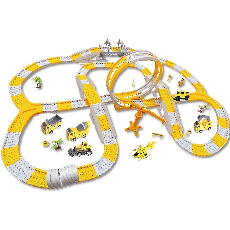 Children's Educational Toys, Track Car, Small Train, DIY Electric Track, Engineering Car Christmas, Halloween, Thanksgiving Day Gift Halloween Gift