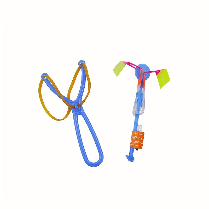 5pcs/10pcs Led Lighting Up Luminous Toy Flying Slingshot Flying Toys Toys Xmas Decor Light Quickly Fast Catapult