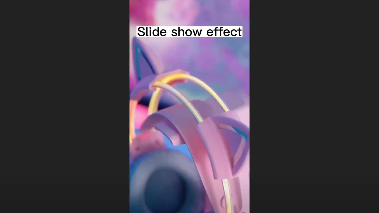 Gaming Headset RGB Lighting Head Beam Wired Headset Detachable Cat Ears Gaming Headset Flexible Mic Button Control Suitable Computer Earphones for PC Gamer