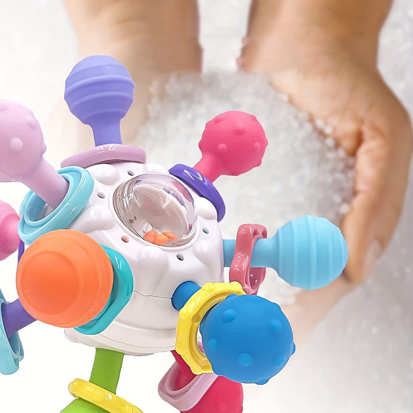 Baby Montessori Toy Baby Teething Teether Toys 6 To 12 Months: Teether Toys For Baby 6-12 Months | Baby Toys 0 To 6 Months Baby Teething Ball Toy 0-3 Month Rattle Infant Toys For 0-3-6-12 Months Baby