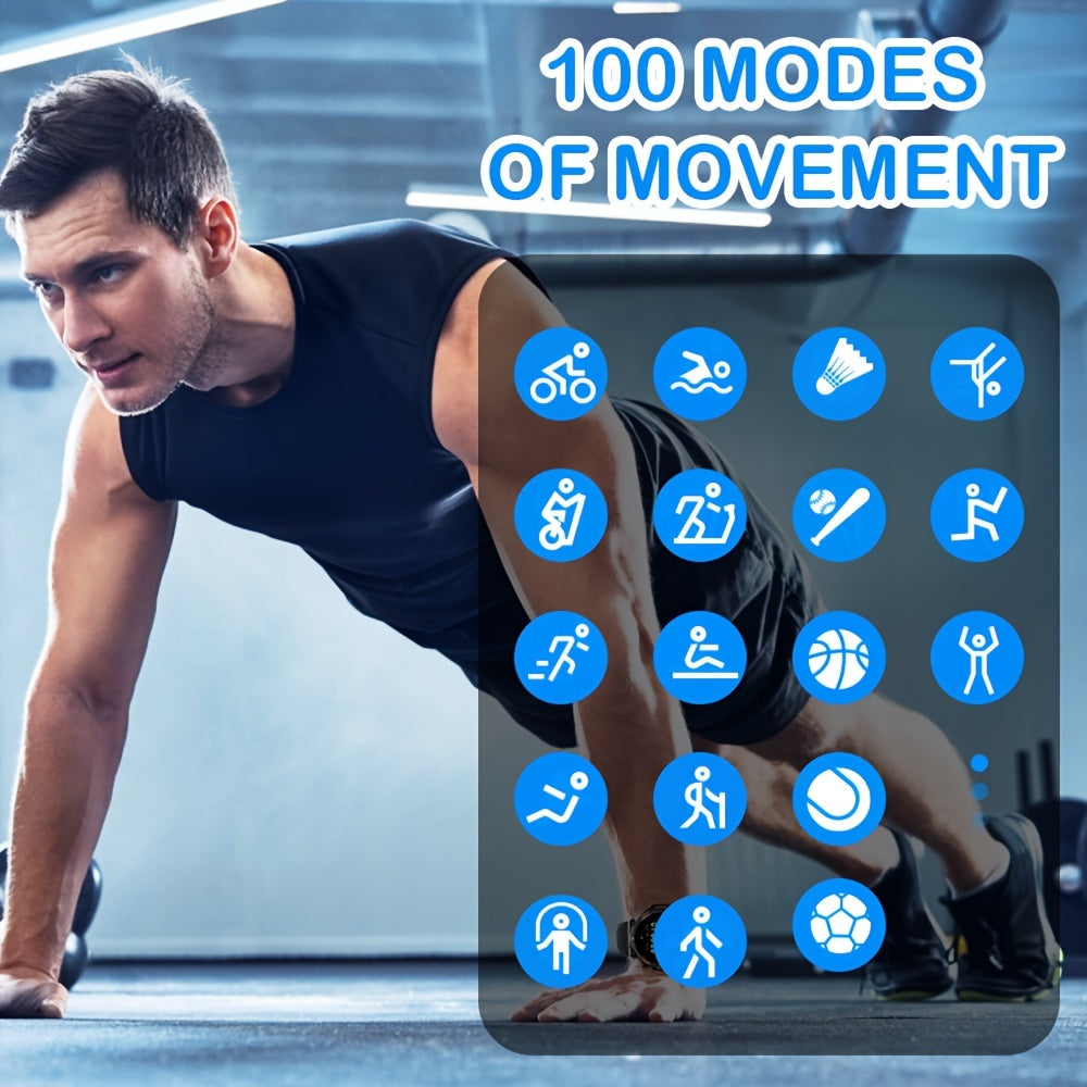 QTLLBT Smart Watch, Wireless Phone Answering, Outdoor Sports Watch, LED Light, High Quality, Compass Fitness Tracker, Pedometer, MMS Display, Suitable for Android, iPhone, Mobile Phone, Smart Watch for Men And Women, Gift