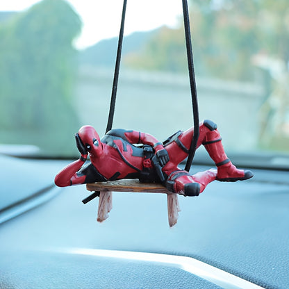 Deadpool Car Rear View Mirror Pendant Deadpool Cartoon Animation Car Hanger Funny Car Wing Accessories Car Accessories