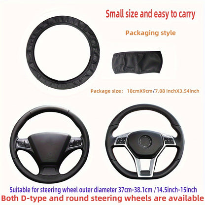 Luxurious PU Leather Steering Wheel Cover - 3D Comfort, No Inner Ring, Car Accessories Christmas Gift