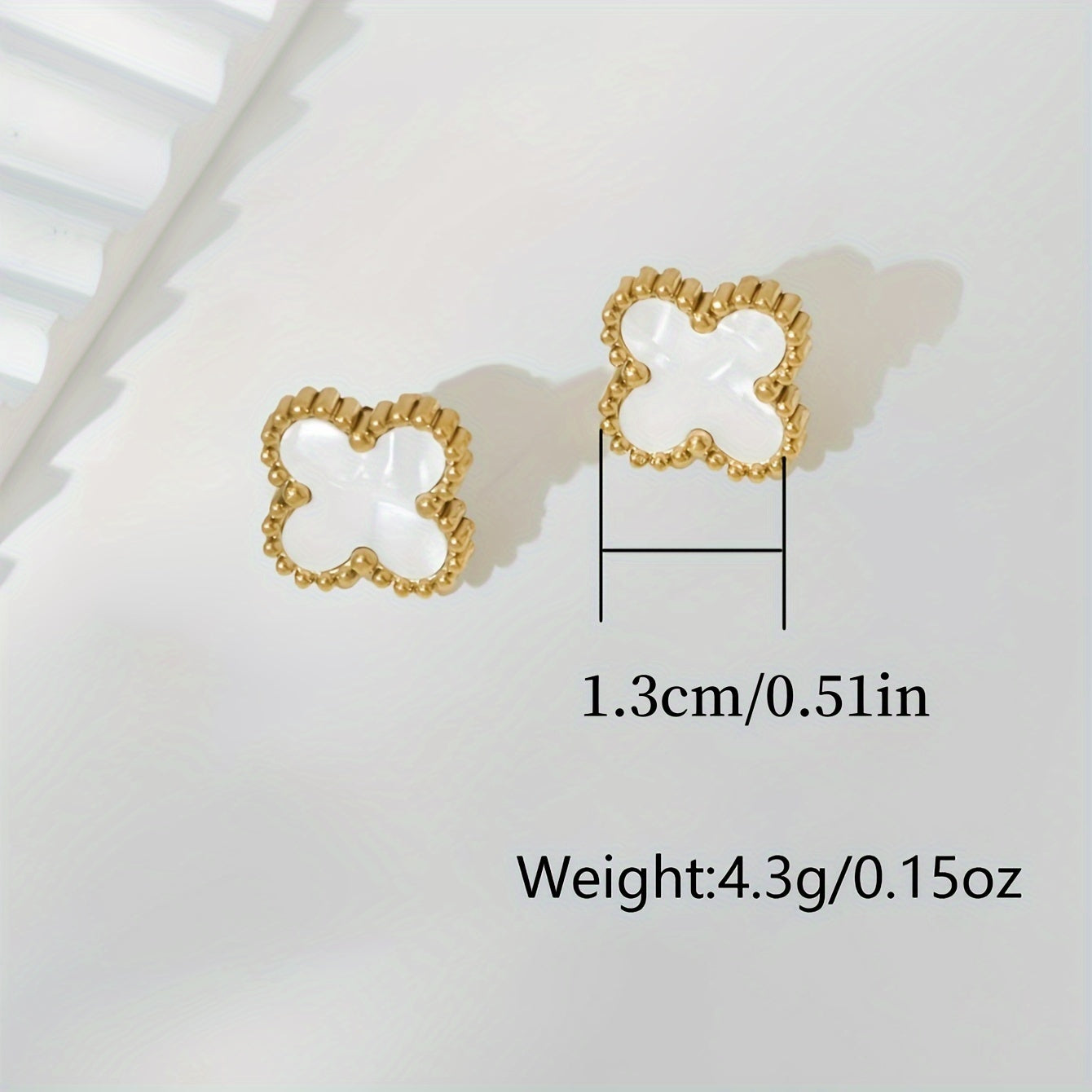 Elegant Golden-Tone Four-Leaf Clover Jewelry Set With White Mother Of Pearl Accents - Necklace, Bracelet & Earrings For Women Jewelry For Women Necklaces For Women