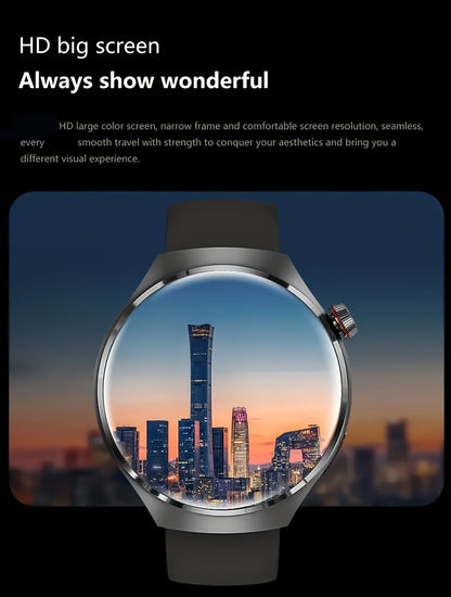 LITTLE MEATBALL Men's Smartwatch, 3.63cm HD Color Display, Wireless Calling,, 100+ Sports Modes, Sleep & Business Monitor, USB Charging, Zinc Alloy, Silicone Strap, Glitter Embellishment, Fitness Tracker Watch|Metallic Finish