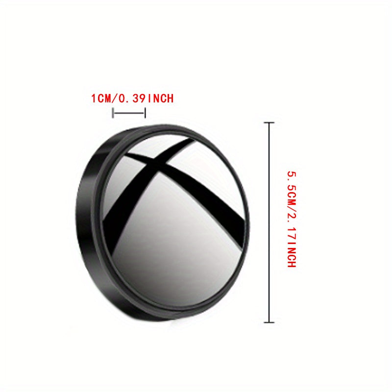 2pcs Car Rearview Mirror High-definition Round Mirror 360-degree Adjustable Blind Spot Mirror Wide-angle Mirror, Increase Safety In The Car