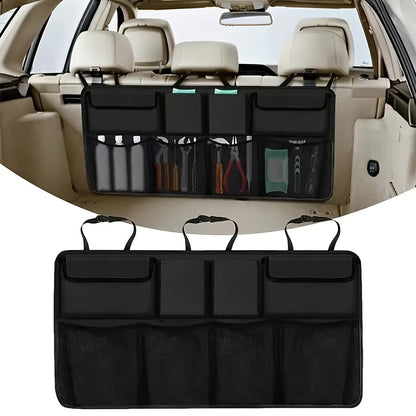 1 Pcs Car Trunk Car Storage Bag, Rear Seat Suspension Car Storage Bag, With 8 Large Storage Bags - For SUVs, Trucks, Vans - Your Space Saving Expert