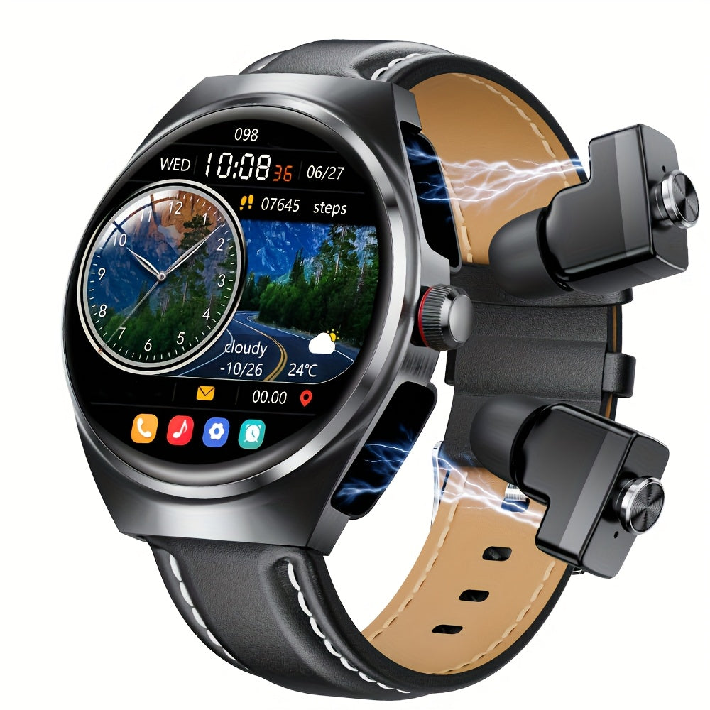 [Full HD | TWS] 2025 New TWS Sports Headset + Outdoor Smartwatch | Full HD Screen Alloy Shell, 400mAh Battery Long Life, News Alerts, Answer Phone
