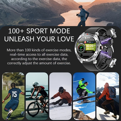 2025 New Men's 1.52-in-1 SmartWatch, Sports Device with TWS Earphones, Wireless Call, Outdoor Exercise SmartWatch, 400mAh Battery, Sleeping Men SmartWatch