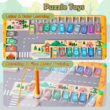 Magnetic Alphabet Maze Learning Toys, Fine Motor Skills Toys, Wooden Learning Letter Puzzle Board, Kids Preschool Learning Activities, Toys