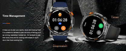 QTLLBT Smart Watch, Wireless Phone Answering, Outdoor Sports Watch, LED Light, High Quality, Compass Fitness Tracker, Pedometer, MMS Display, Suitable for Android, iPhone, Mobile Phone, Smart Watch for Men And Women, Gift