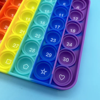 2-in-1 Pop Fidget Toys: Front Letters & Back Numbers - Push Its Bubble Sensory Pop Educational Math Learning Toys for Kids!