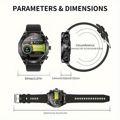 2025 New Men's 1.52-in-1 SmartWatch, Sports Device with TWS Earphones, Wireless Call, Outdoor Exercise SmartWatch, 400mAh Battery, Sleeping Men SmartWatch