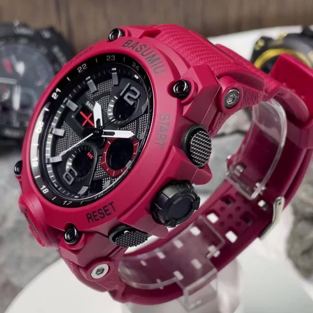 1pc Men'S Digital Sports Watch, Tactical Military Timepiece, Dual Display Electronic Movement, with Luminous Detail, PC Case, TPU Strap, Non-Rechargeable Button Battery, Rated