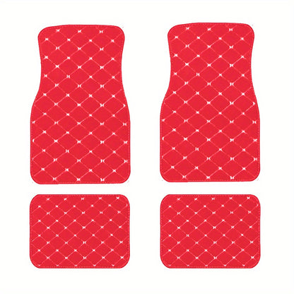 4pcs Car Floor Mats Universal Waterproof Front Rear Full Set Auto Rugs Faux Leather Car Carpet Accessories Interior
