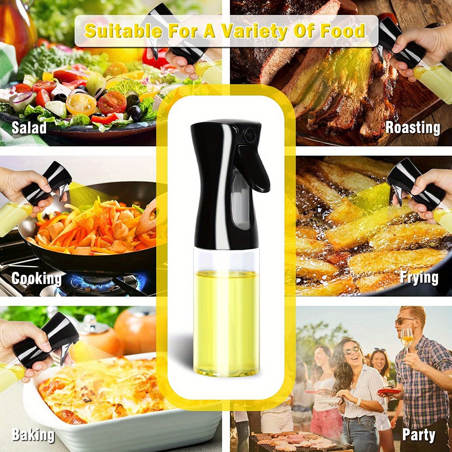 1pc 200ml 500ml Oil Spray Bottle Kitchen Cooking Olive Oil Dispenser Camping Barbecue Roasting Vinegar Sauce Oil Sprayer Edible Oil Jar