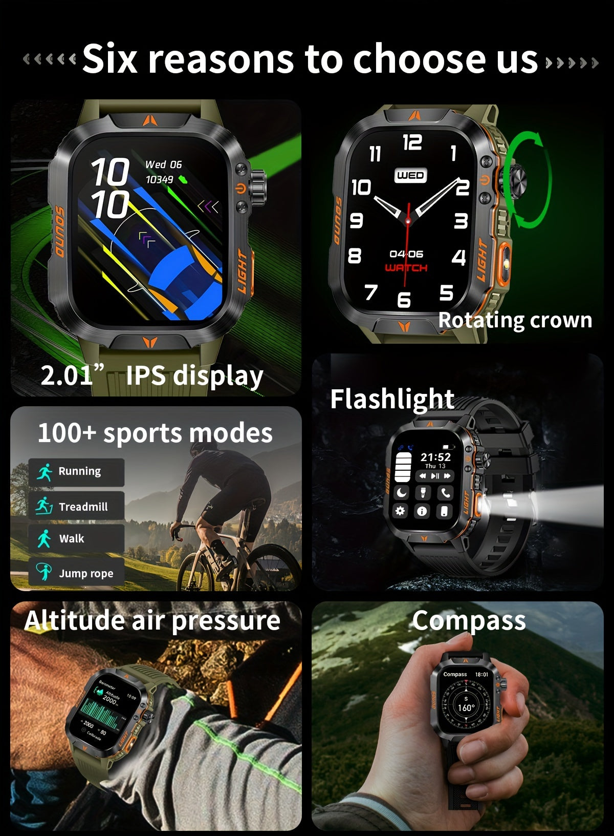 QTLLBT 2024New Smart Watch (Answer/Call) Outdoor Sports Watch LED Altimeter Barometer 100+ Sports Modes 600mAh Battery Multimedia Message Viewing Weather Pedometer Fitness Tracker For Android Phone Gift