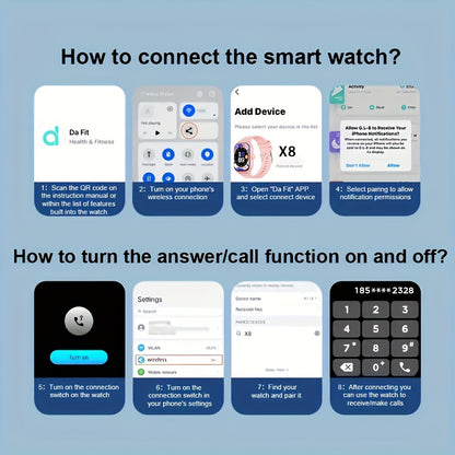 Teen Smartwatch, 2.01 Full Touch Screen (Reject/Answer), Fitness Tracking Watch, Sport Mode Support, Pedometer, Distance, Large Capacity 230mAh, 100 + Sport Mode Wireless Calls, Smart Watch For Android IPhone
