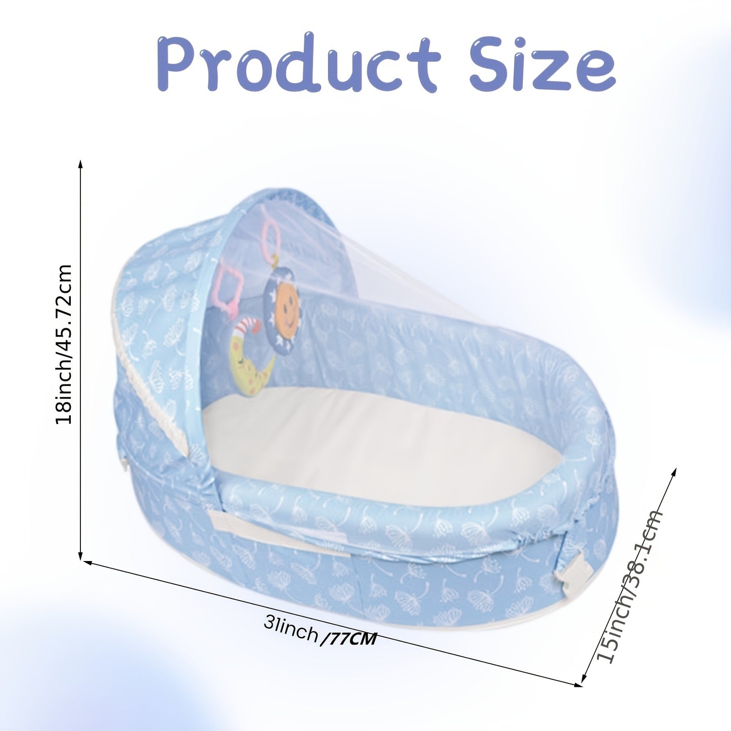 Travel-Ready Portable Bassinet For Babies, Foldable, Sun Protection, Breathable Mosquito Net & Toys, Halloween, Thanksgiving And Christmas Gift Carnival
