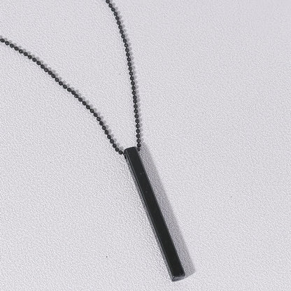 Men's Rectangle Metal Pendant Necklace, Cuban Chain Necklace For Men Jewelry Gift