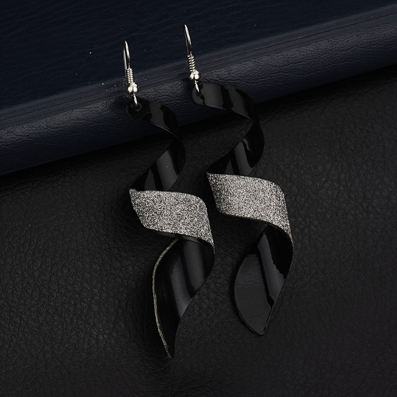 Stylish Swivel Frosted Alloy Ladies Earrings For Party Banquet Jewelry Gift