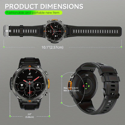 KE3 Sports Smart Watch for Men with Flashlight, LED Lighting, Answer/Make Calls, IPX8 Outdoor Sports Watch, Fitness Tracker, Pedometer, HD Touch Smartwatch, Smart Watches Compatible with iPhone And Android Phones