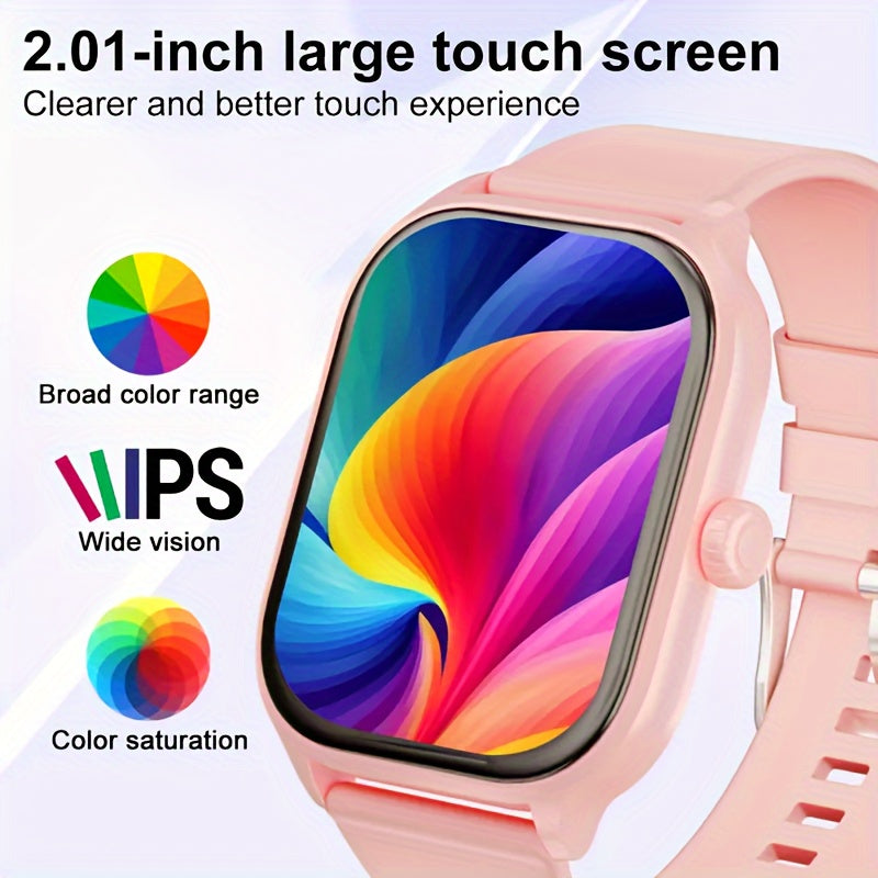 Teen Smartwatch, 2.01 Full Touch Screen (Reject/Answer), Fitness Tracking Watch, Sport Mode Support, Pedometer, Distance, Large Capacity 230mAh, 100 + Sport Mode Wireless Calls, Smart Watch For Android IPhone