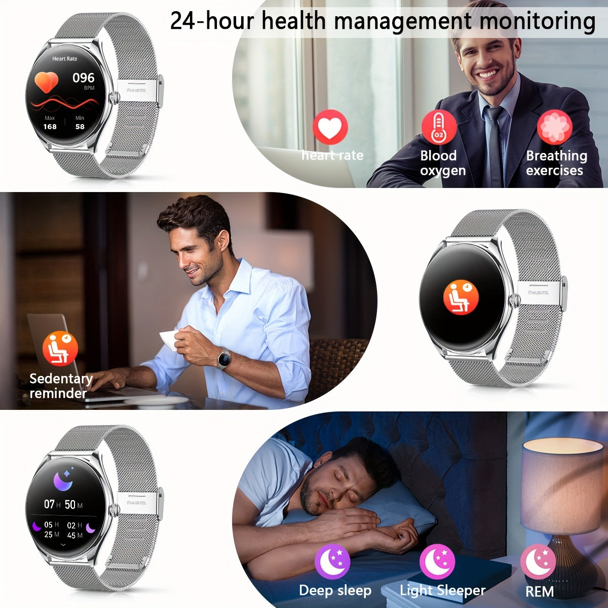 Ultra Thin Smartwatch For Men And Women Gift, 3.63 Cm Full Touch Screen With SMS And Make/Answer Call, For Android/IPhone, Fitness Activity Tracking Watch, Many Sport Modes, Pedometer, Distance, 100+ Exercise Modes