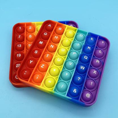 2-in-1 Pop Fidget Toys: Front Letters & Back Numbers - Push Its Bubble Sensory Pop Educational Math Learning Toys for Kids!