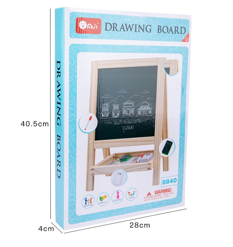 Children's Wooden Magnetic Double-sided Color Drawing Board