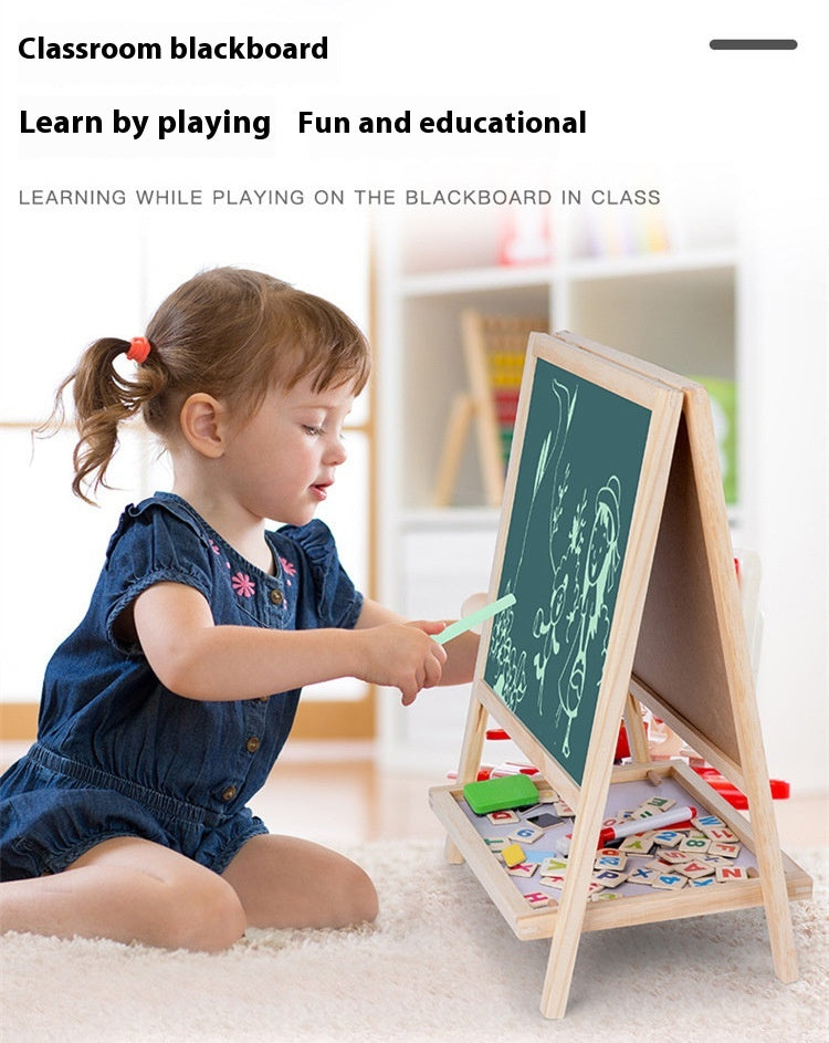 Children's Wooden Magnetic Double-sided Color Drawing Board