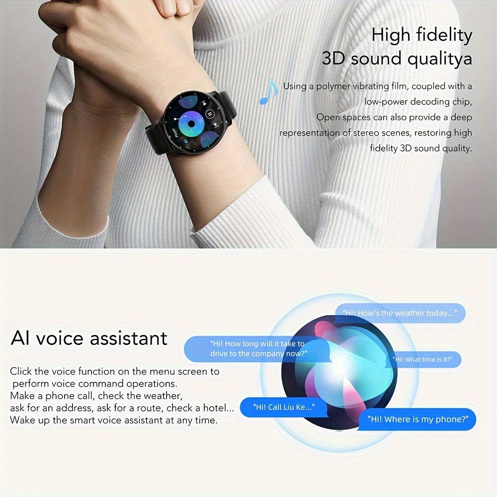 Smart Watch (Making/Answer Call) For Women Men, Wireless Calling Smartwatch With Sleep Monitor, Multi-Sport Mode, Weather Forecast, Ai Voice Control, Music Playing Control, Sport Fitness Tracker Watch Compatible For IPhone An