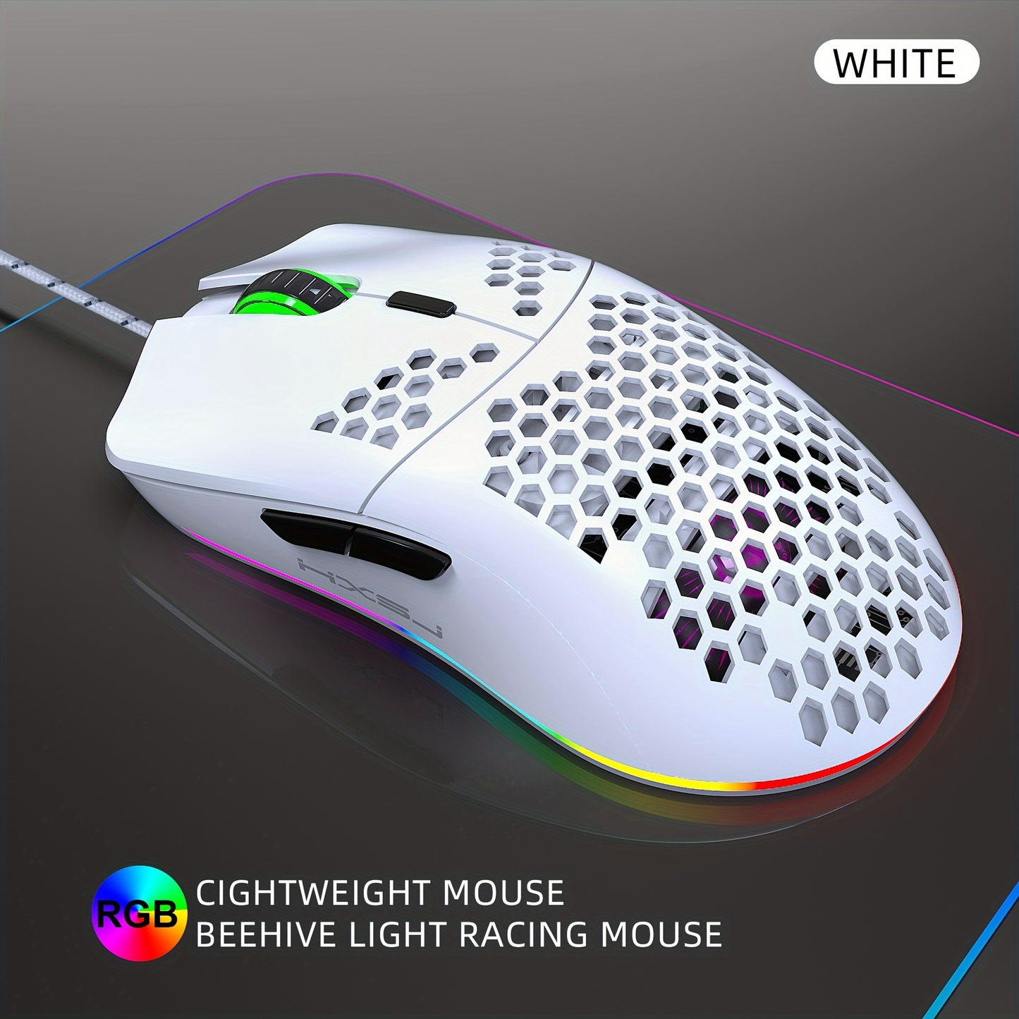 HXSJ-RGB Keyboard And Cellular Gaming Mouse, Compact 68-key Mini Wired Keyboard RGB Backlit 1000-6400 DPI Mouse, Keyboard And Mouse Gaming PS4 Xbox PC Laptop Mac