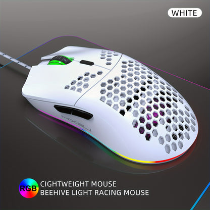 HXSJ-RGB Keyboard And Cellular Gaming Mouse, Compact 68-key Mini Wired Keyboard RGB Backlit 1000-6400 DPI Mouse, Keyboard And Mouse Gaming PS4 Xbox PC Laptop Mac